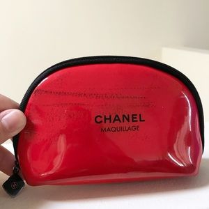 CHANEL Maquillage Red Makeup Bag